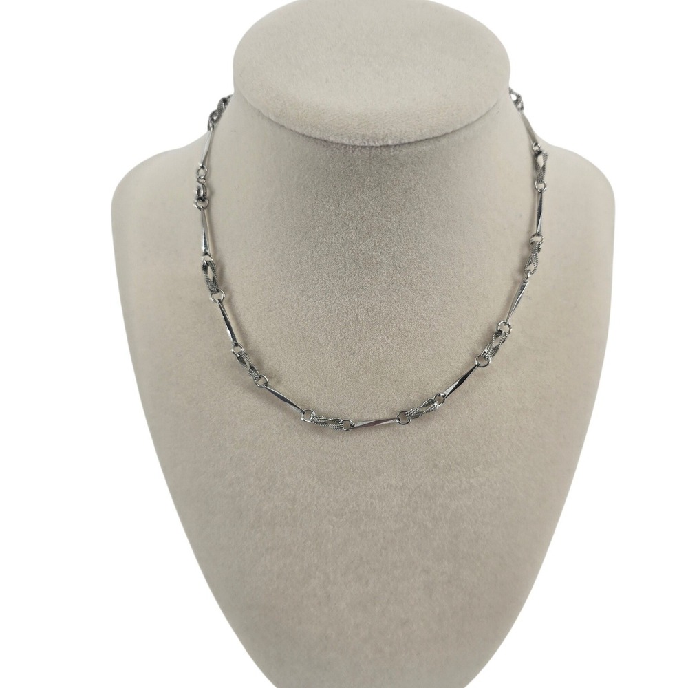 Unbranded Necklace Women 15in Bar Link Chain Silver Tone Minimalist EUC